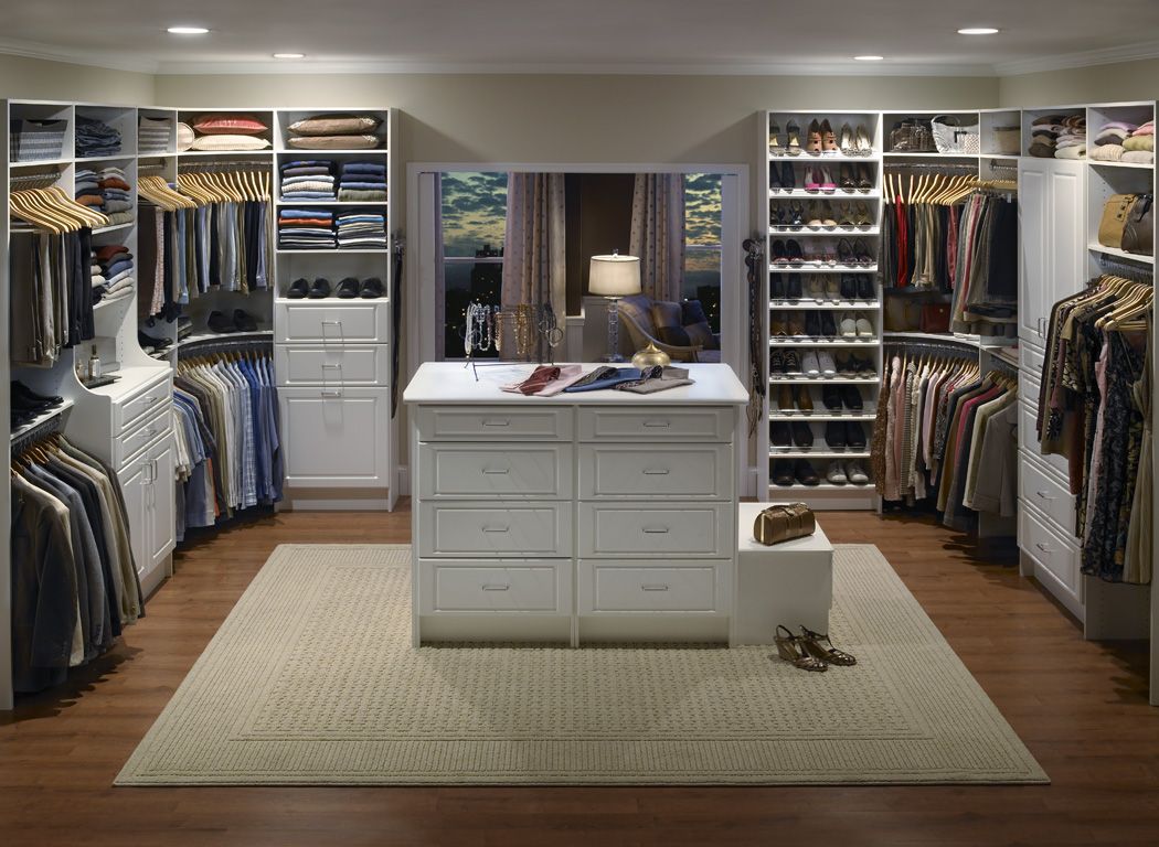 big Walk in Closet with Classic Chest Cabinets