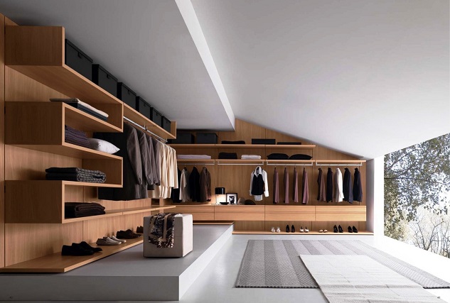 minimalist Wood Walk in Closet