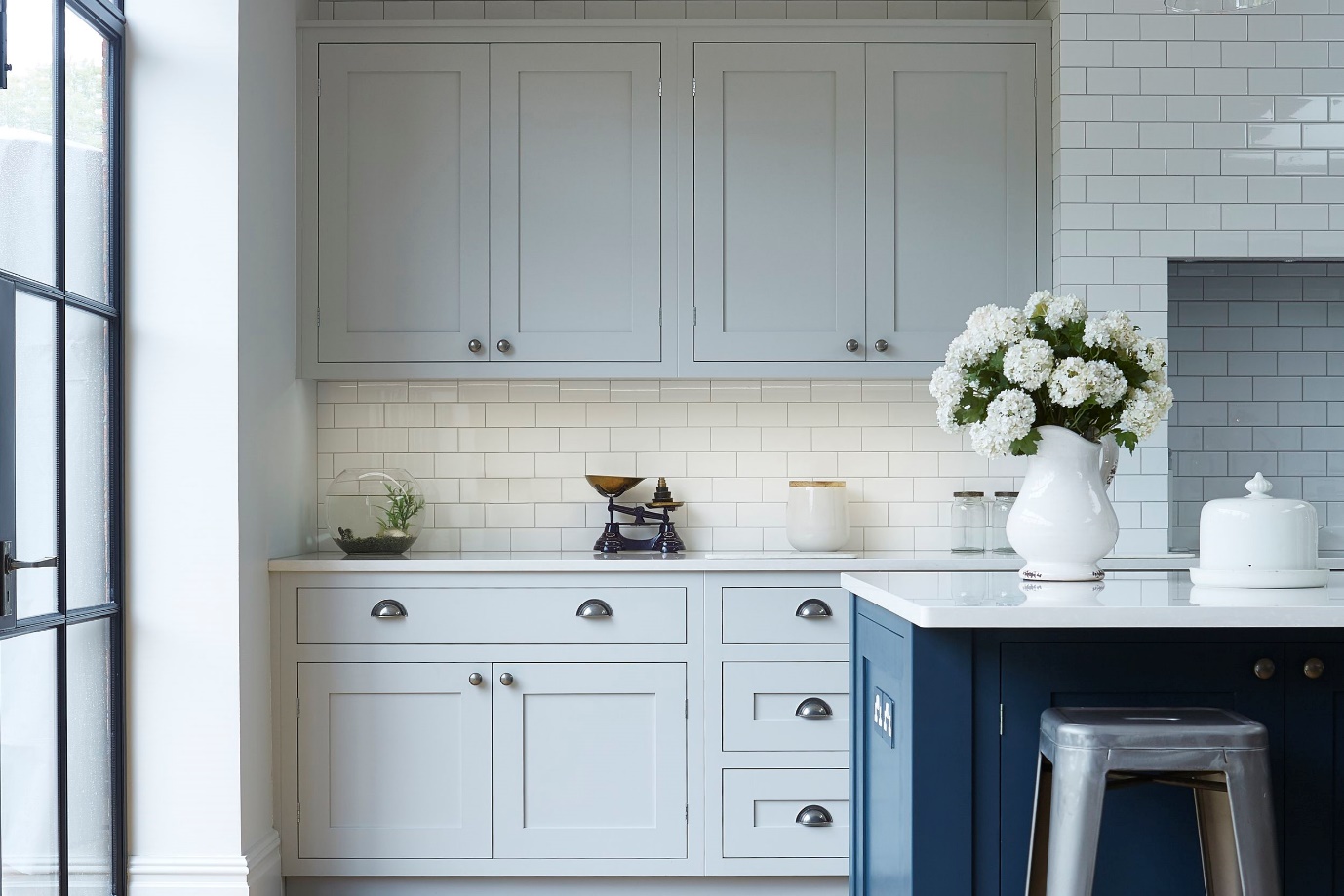 light blue kitchen cabinets