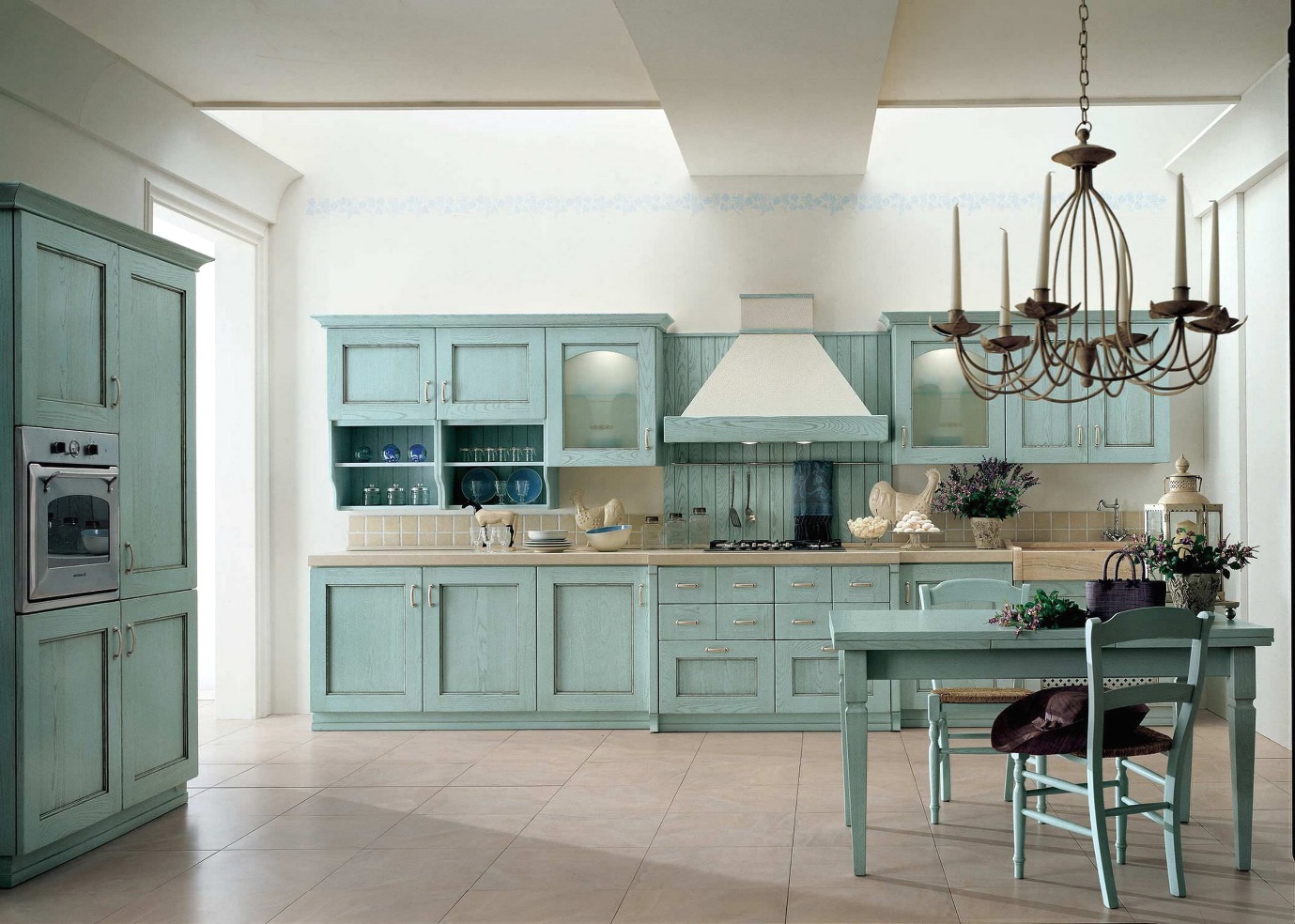 rustic blue kitchen design