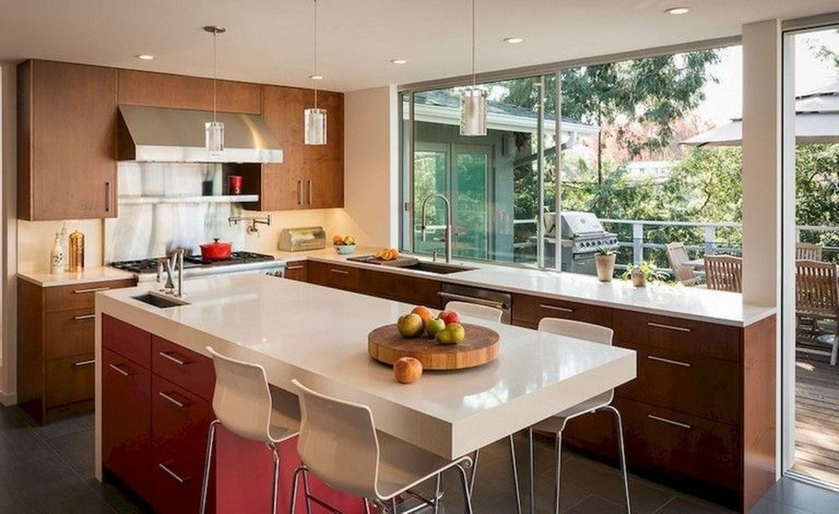 Mid Century Kitchen with Full of Light