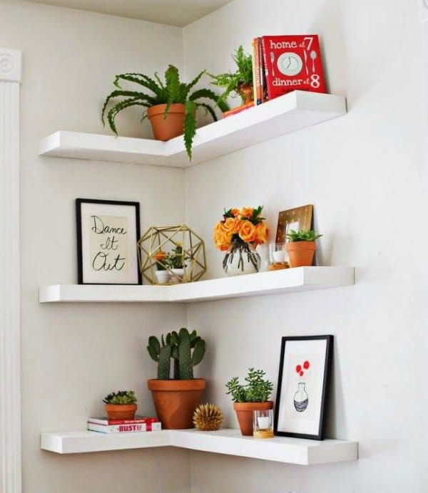 30 Outstanding Corner Shelves Ideas For Your House Corners