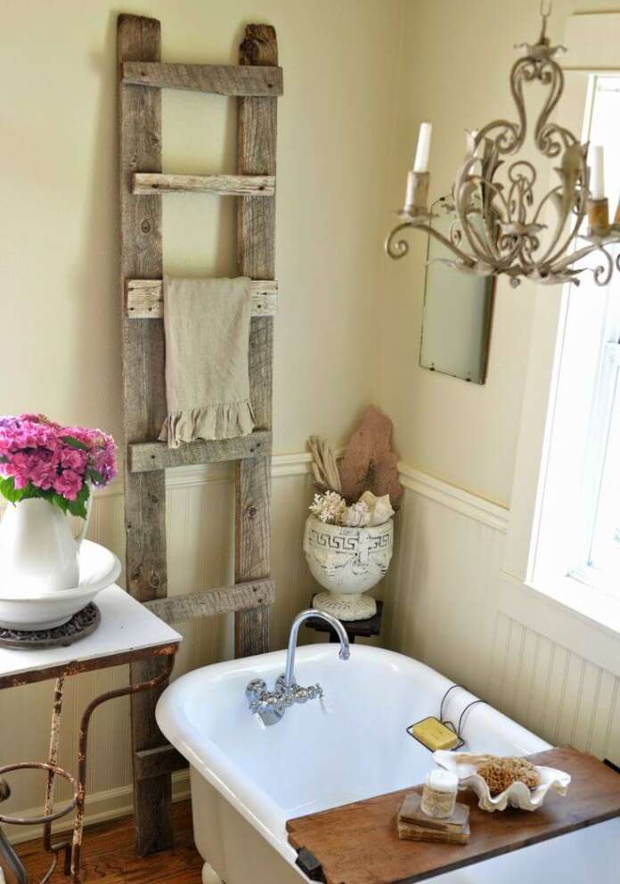 farmhouse bathroom black and white