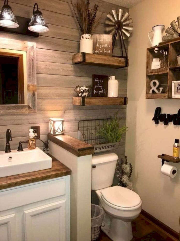 decorating a farmhouse bathroom