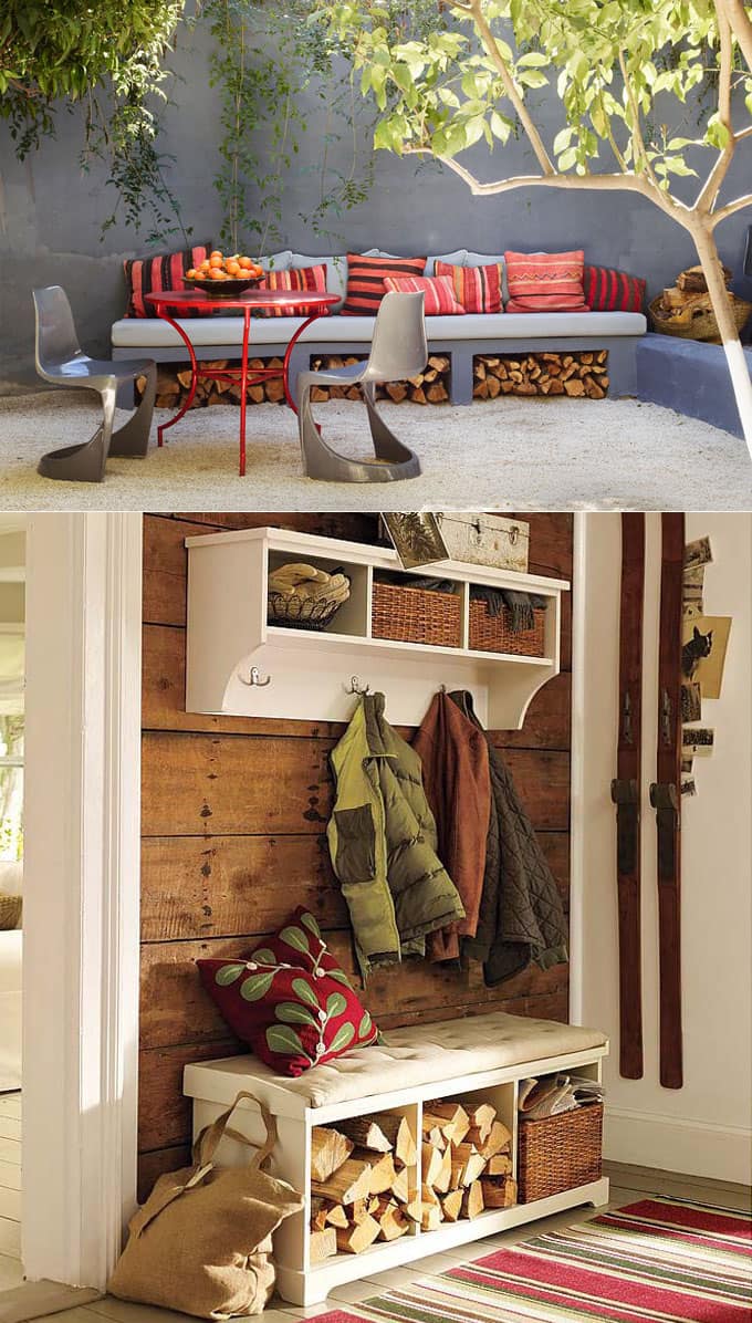 outdoor firewood storage units