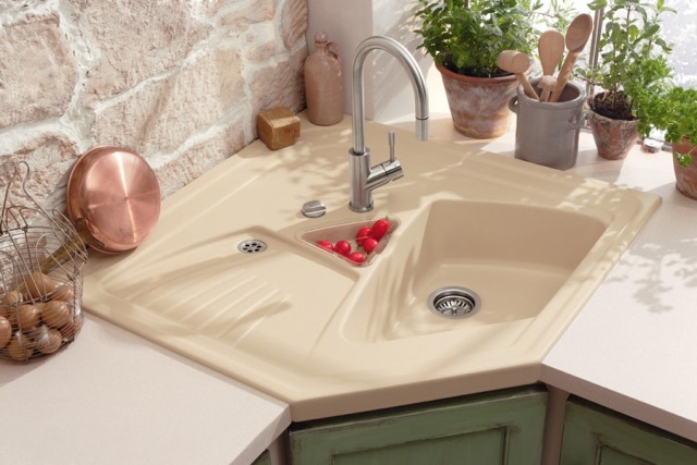 rounded corner kitchen sink