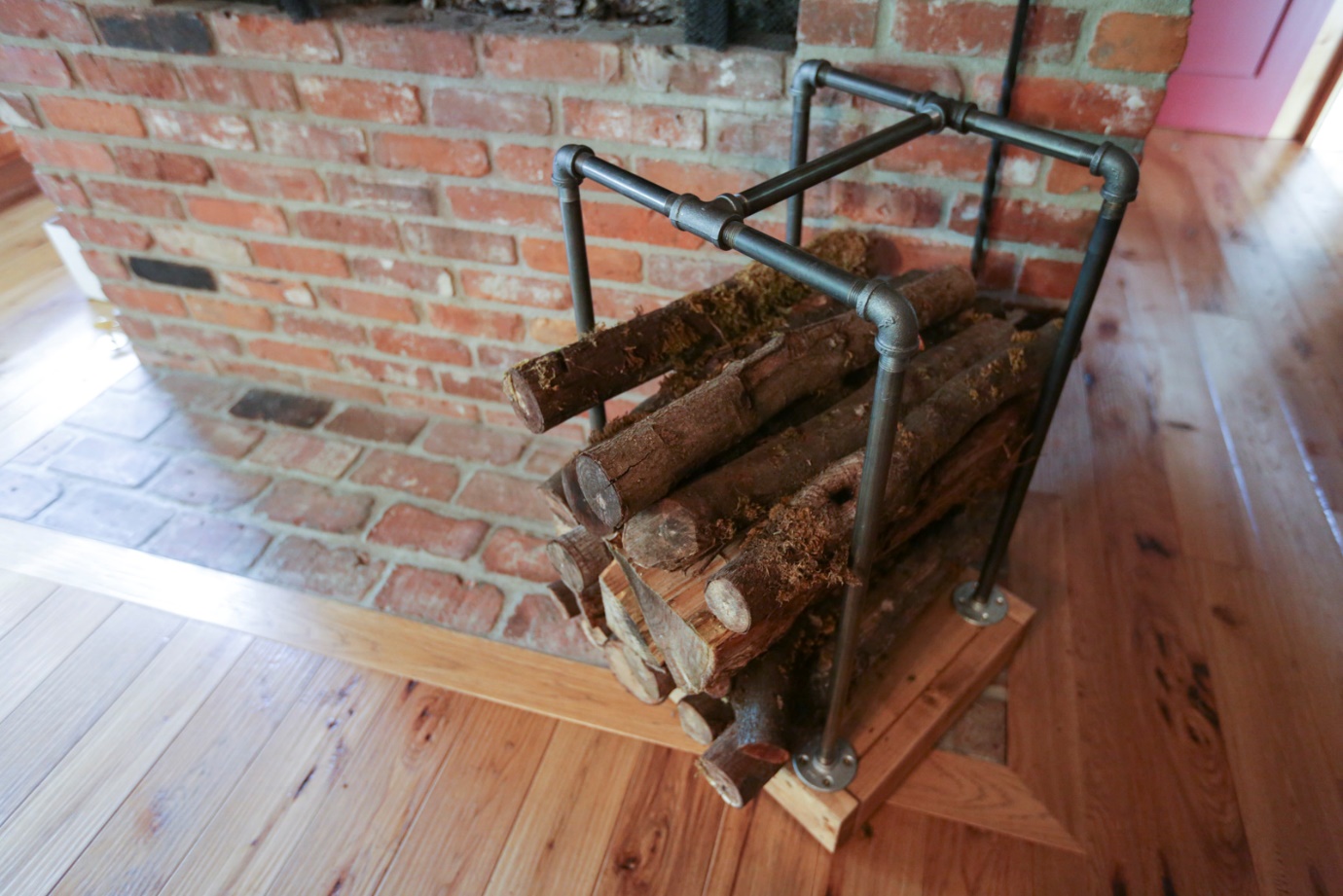 firewood storage under fireplace