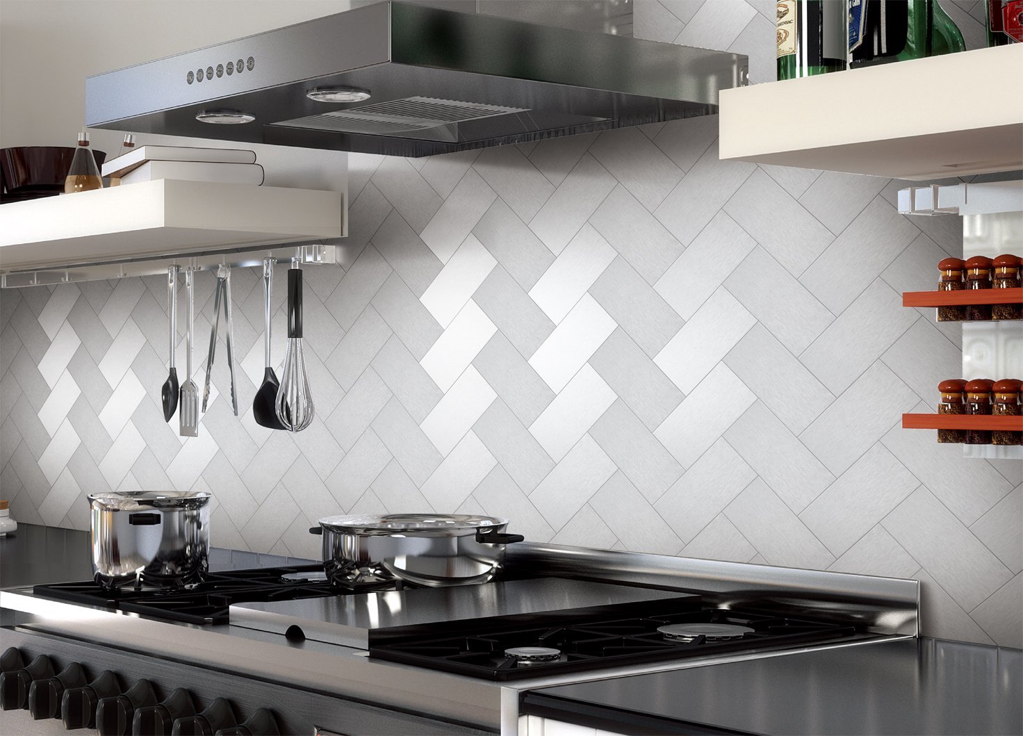 20 Beautiful Stainless Steel Backsplash For Your Kitchens   Stainless Steel Backsplash Tiles 