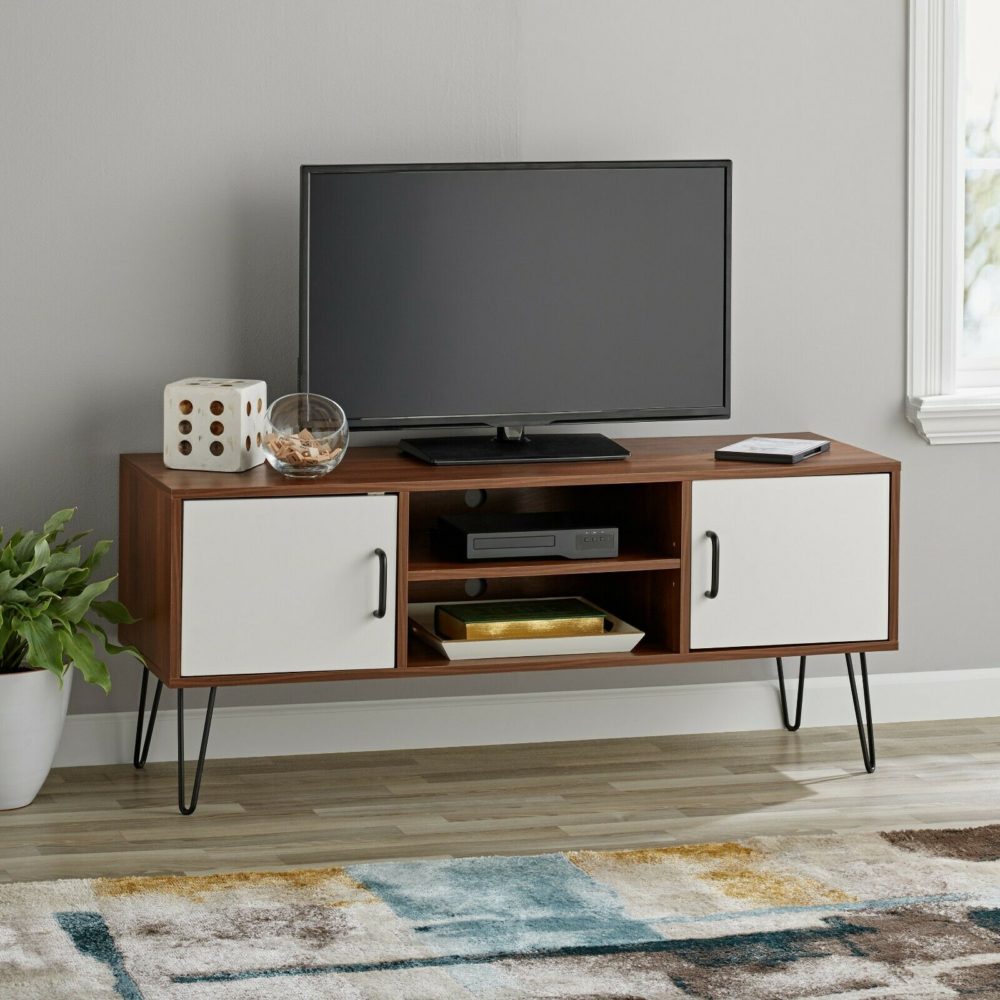 mid century modern tv stand teak