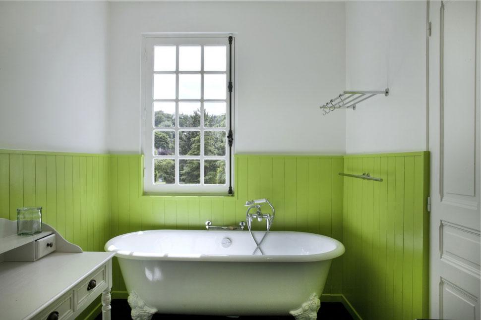 Wainscoting Bathroom With Wood Vanity