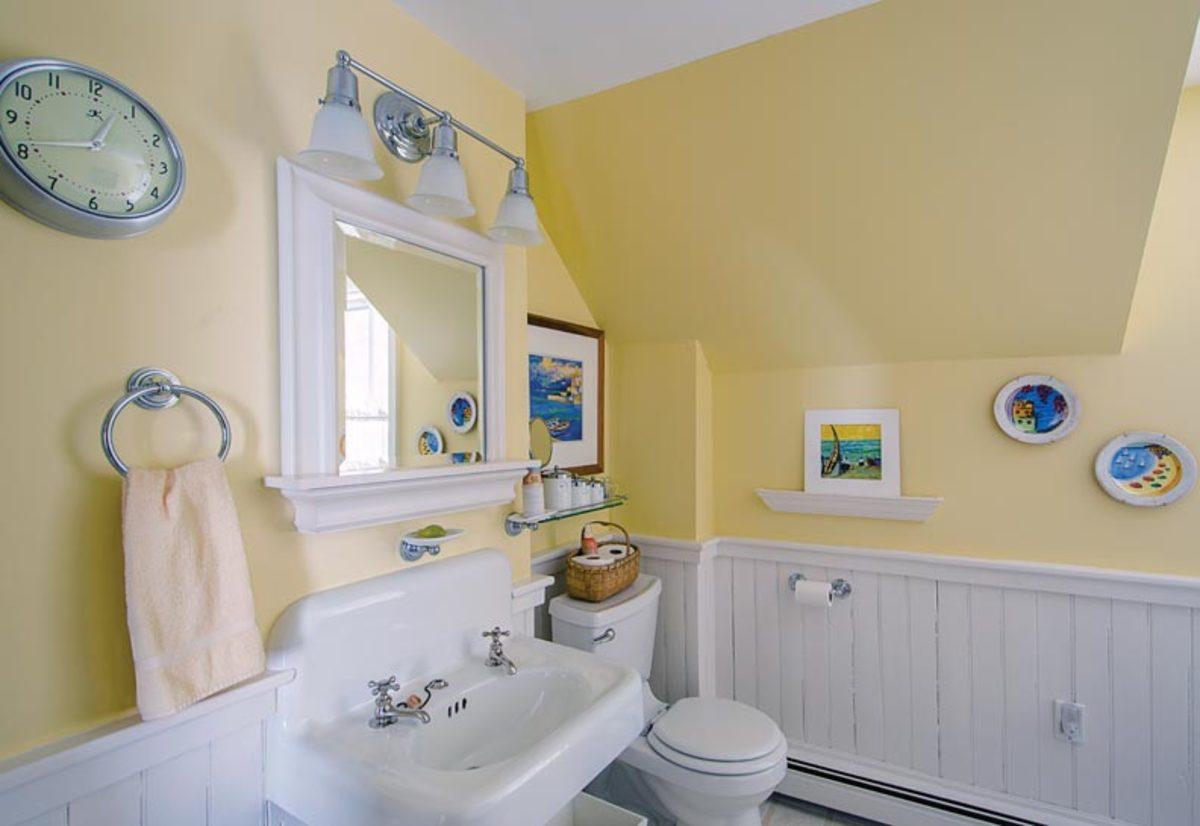 wainscoting bathroom ceiling