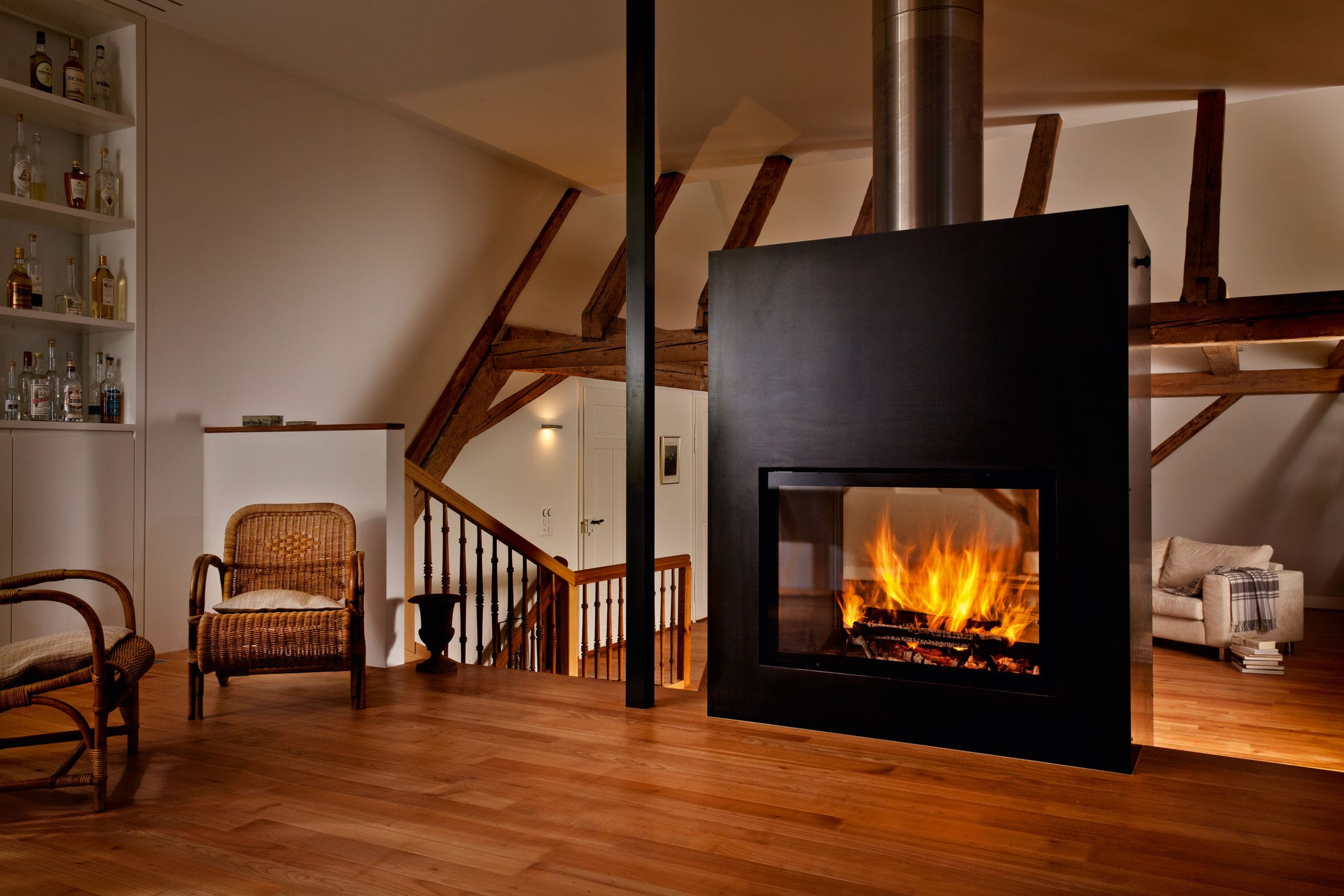 gas logs for double sided fireplace