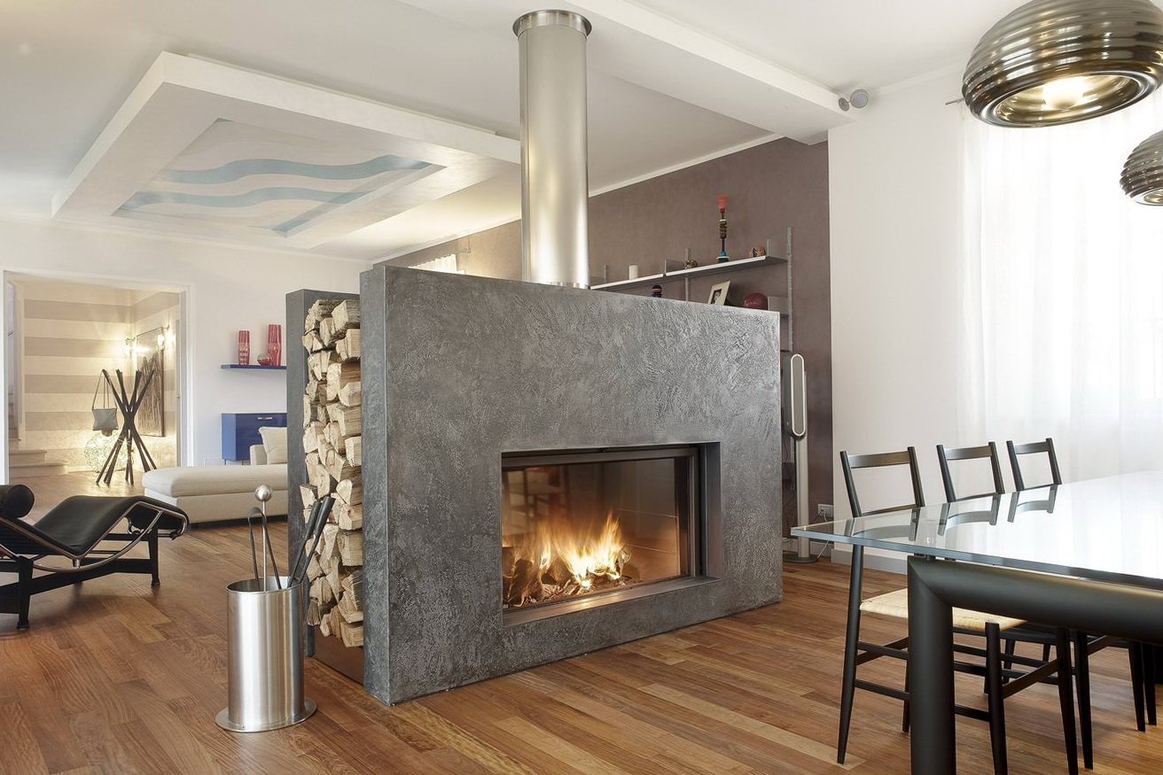 25 Epic Double Sided Fireplace Ideas for This Winter