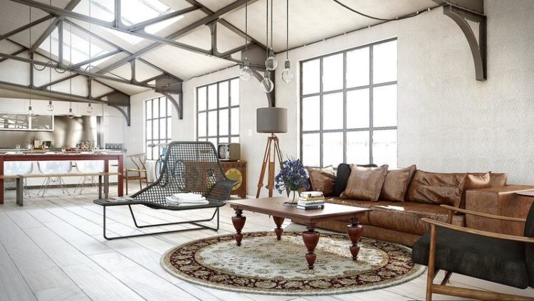 industrial living room sofa