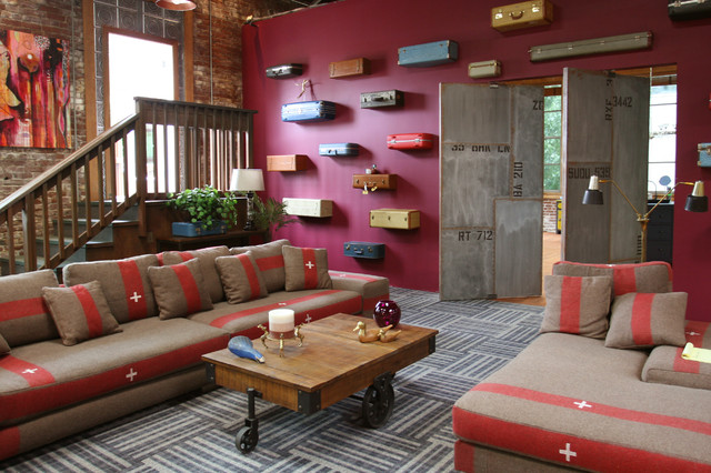 industrial living room storage