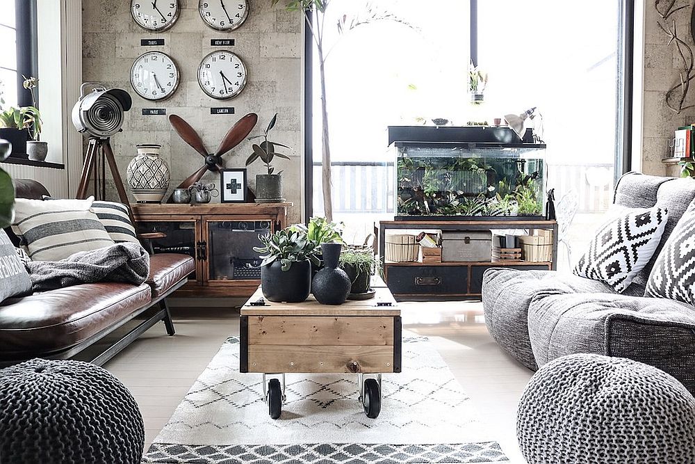 girly industrial living room