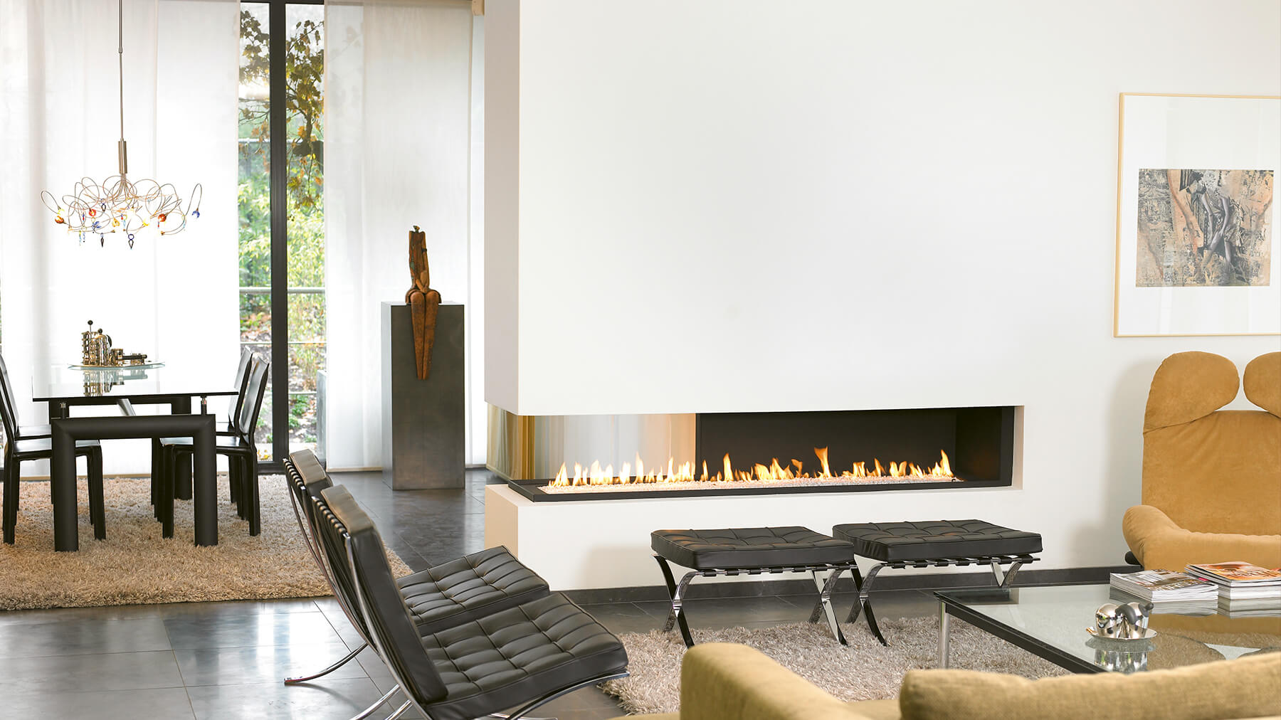 double sided electric fireplace