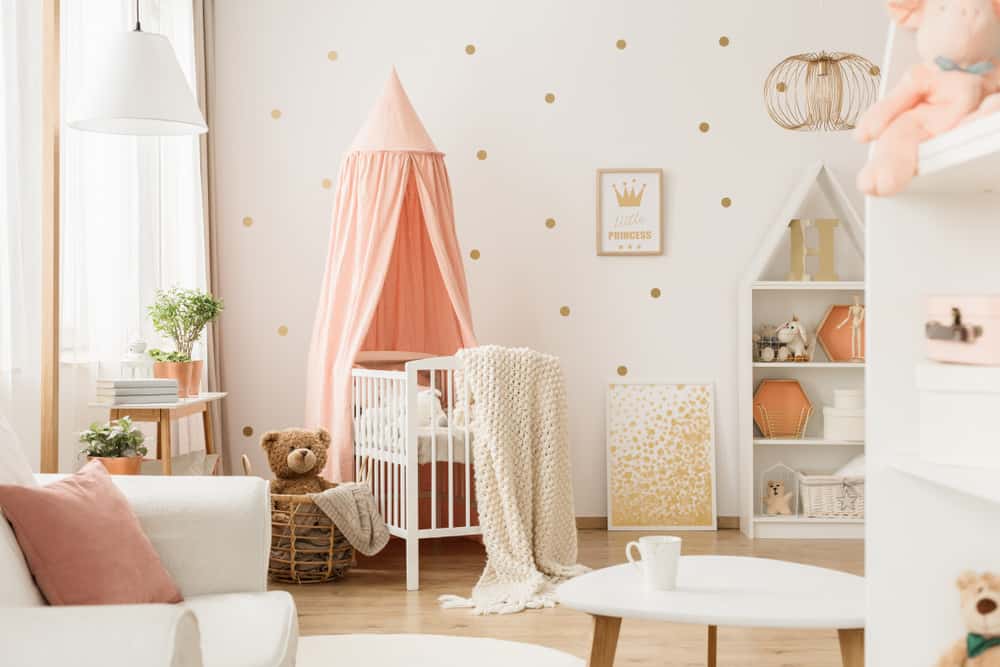 baby girl nursery ideas with grey crib