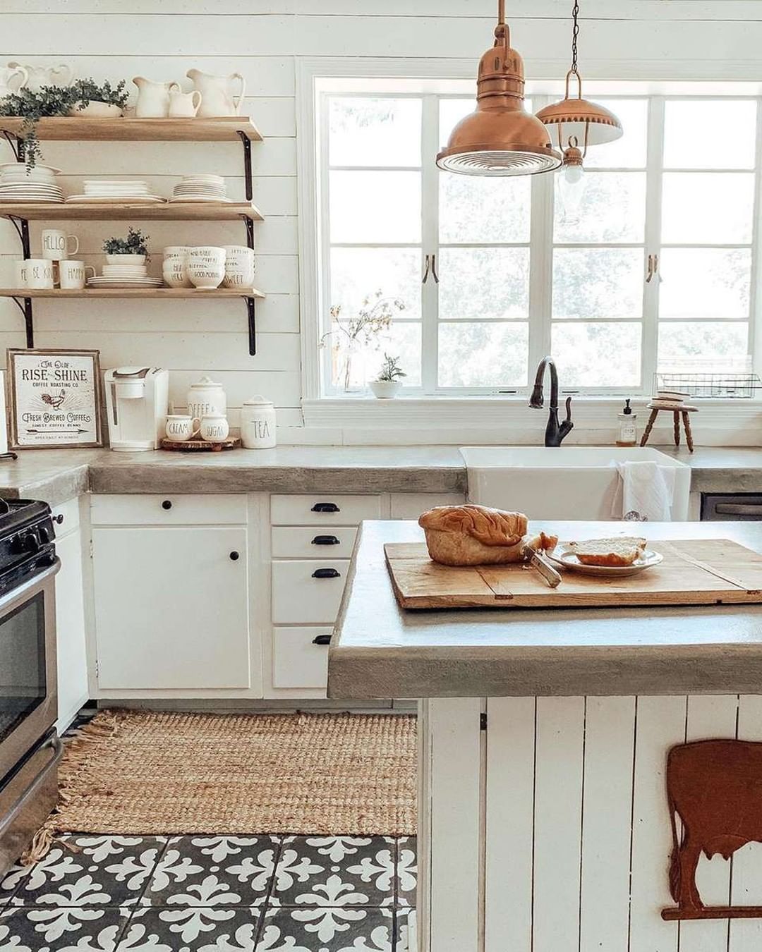 kitchen island and table