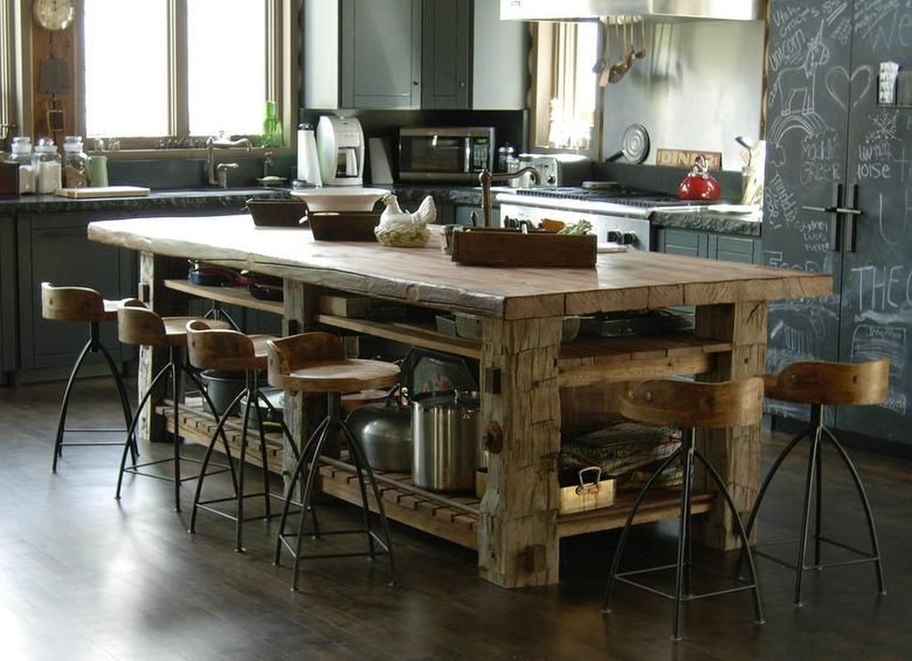 farmhouse kitchen island and dining table