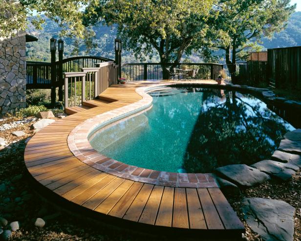 backyard deck ideas with pool