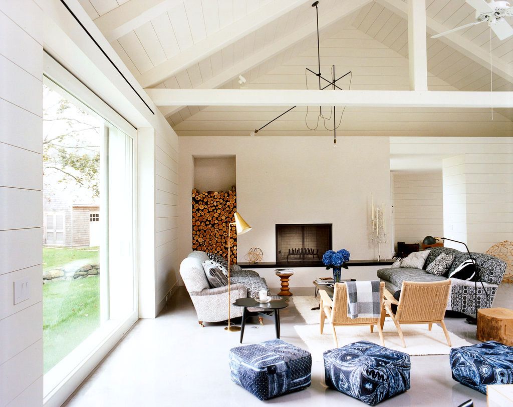 living room with fireplace