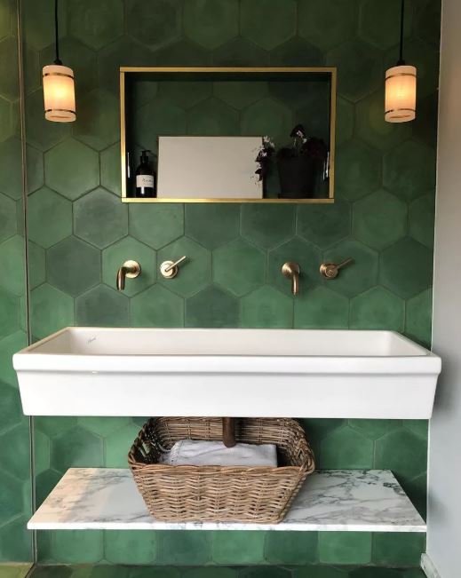 Pretty Green Bathroom