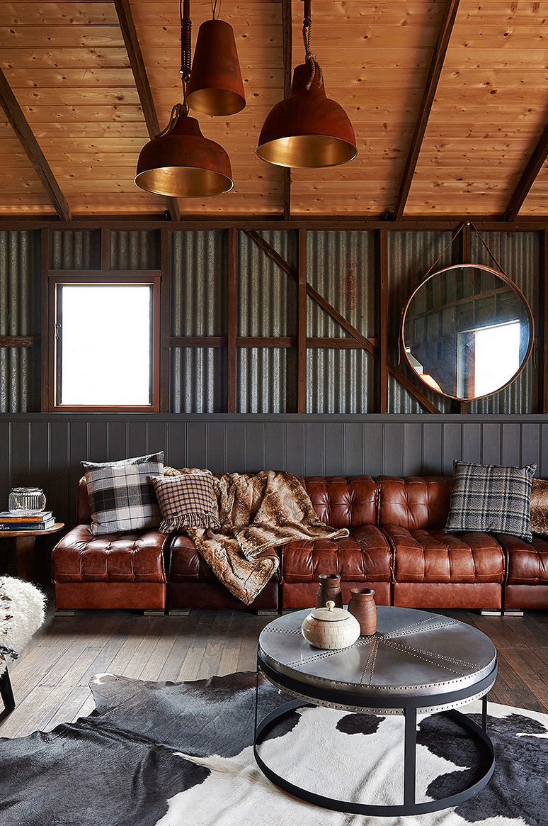 masculine Industrial living room