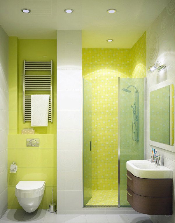 Bathroom in Bright Green Colour