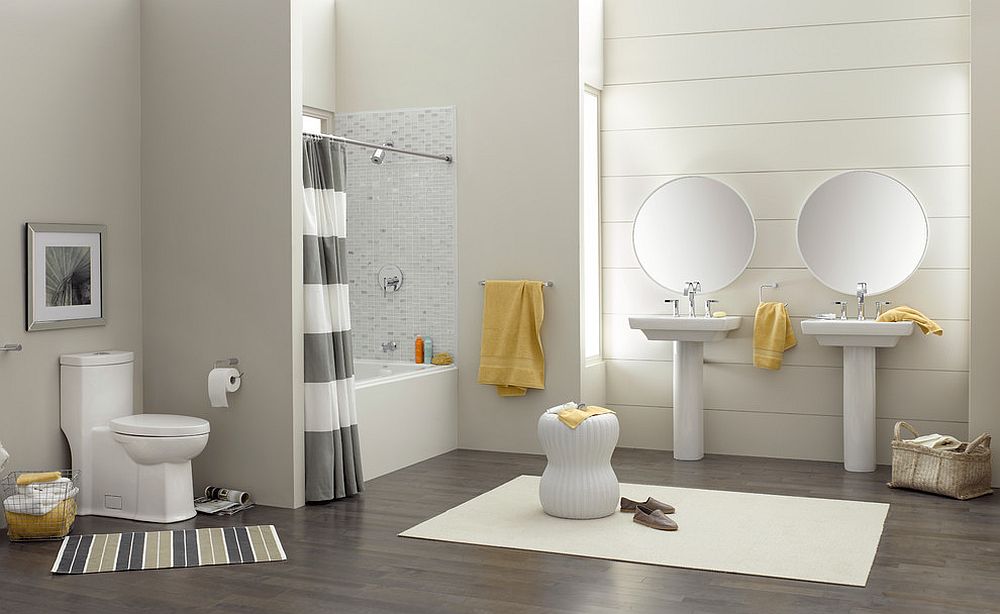 Bathroom with Yellow Accents