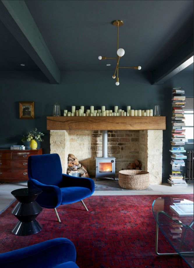 Living Room with Classic Fireplace