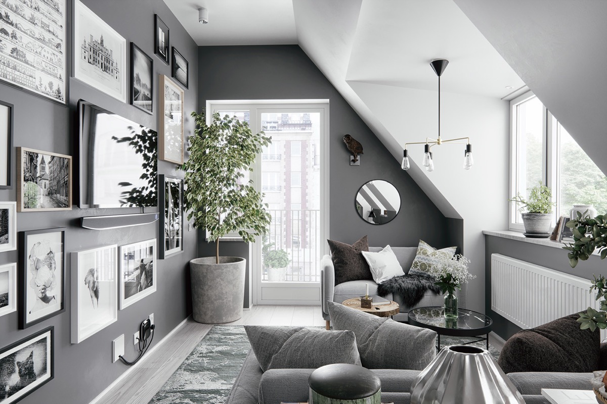 Grey Couch In Contemporary 