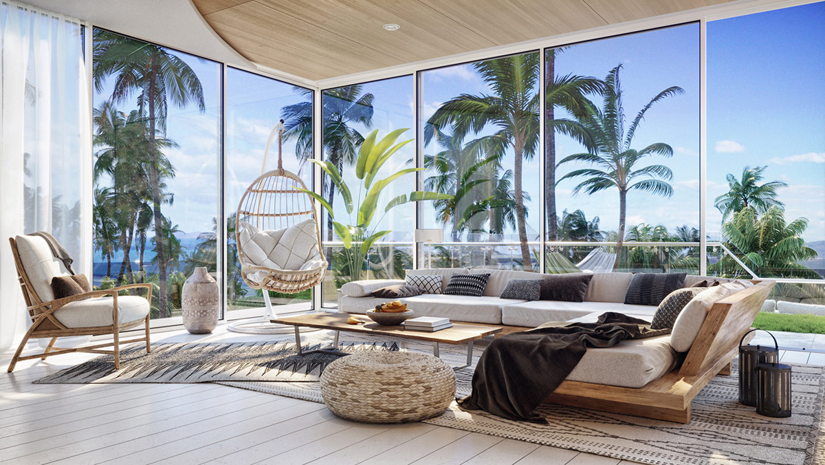 tropical living room