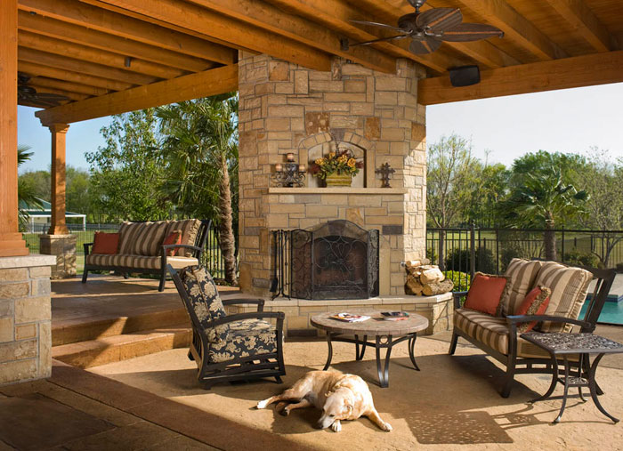 fireplace for an elegant outdoor living room