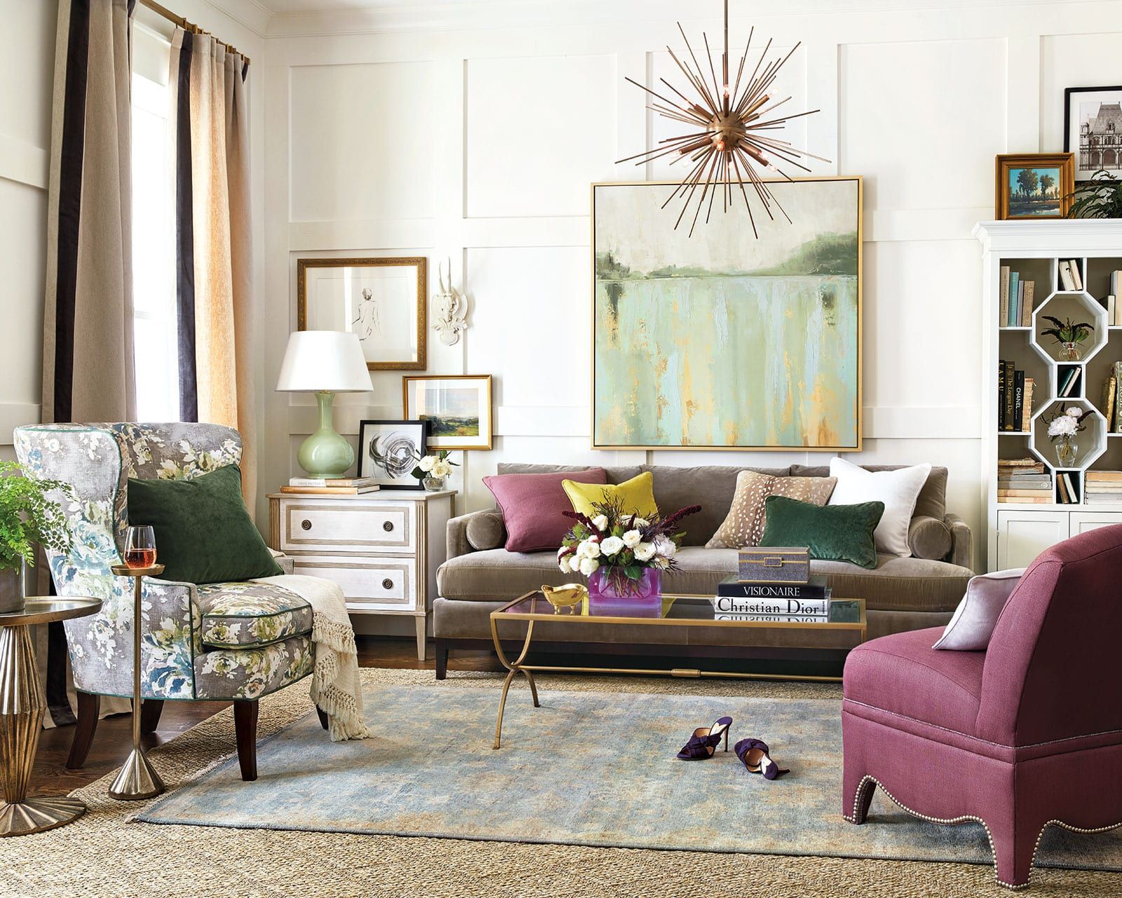 transitional elegant living room