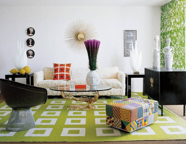 Art Deco Living Room with Mid-Century 