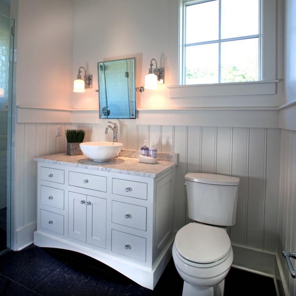 White Beadboard Bathroom