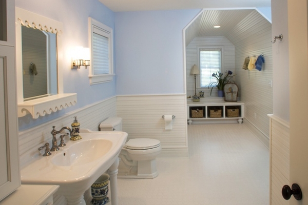 Soft Blue Bathroom Wall